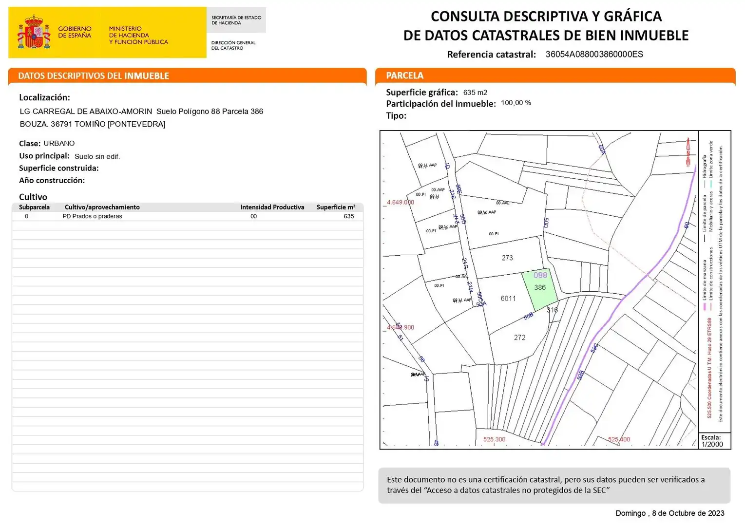 Terreno en venta en Tomiño
