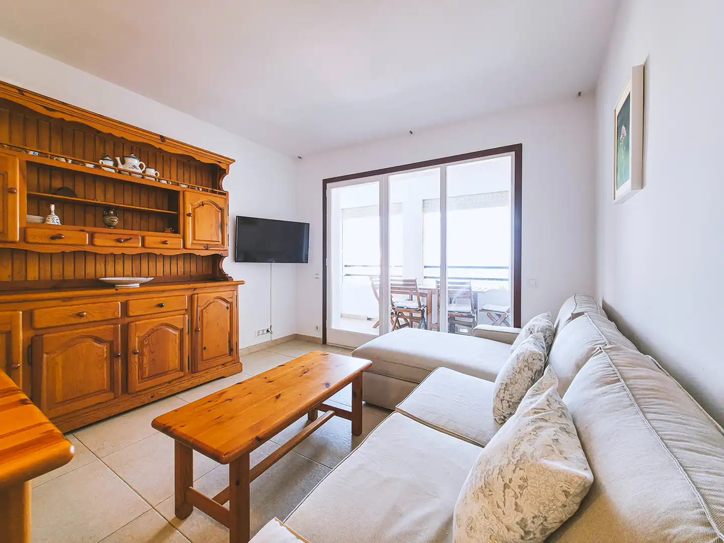 Sala d'estar de Pis de lloguer en Sant Pol de Mar amb Terrassa, Moblat i Forn