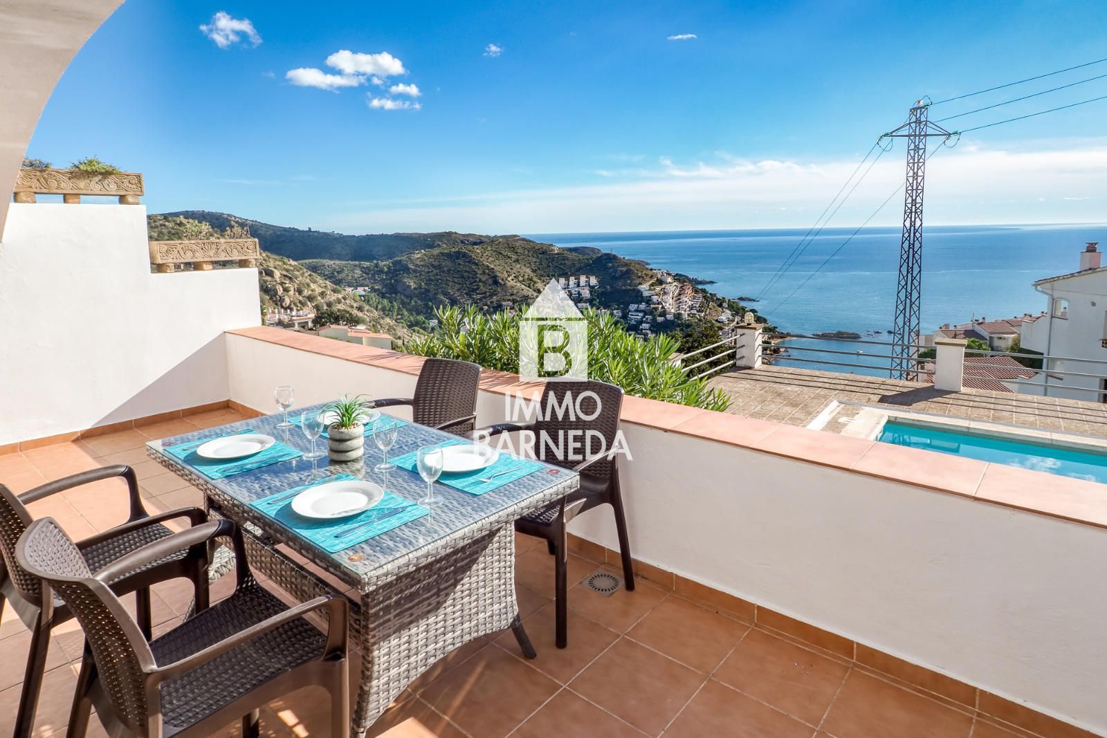 Terrace of Flat for sale in Roses  with Terrace, Swimming Pool and Furnished