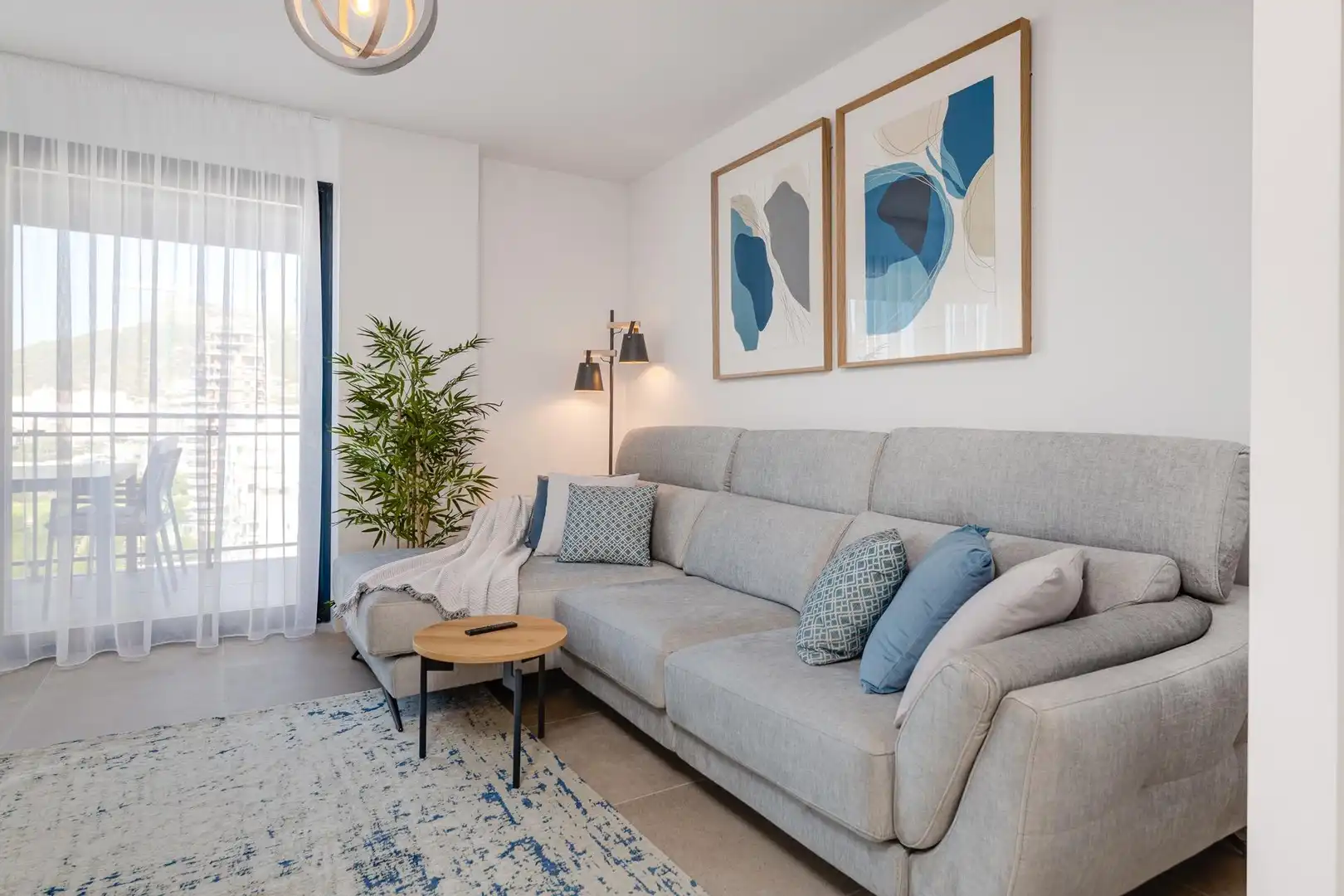 Sala de estar de Apartamento en venta en Calpe / Calp con Aire acondicionado, Calefacción y Jardín privado