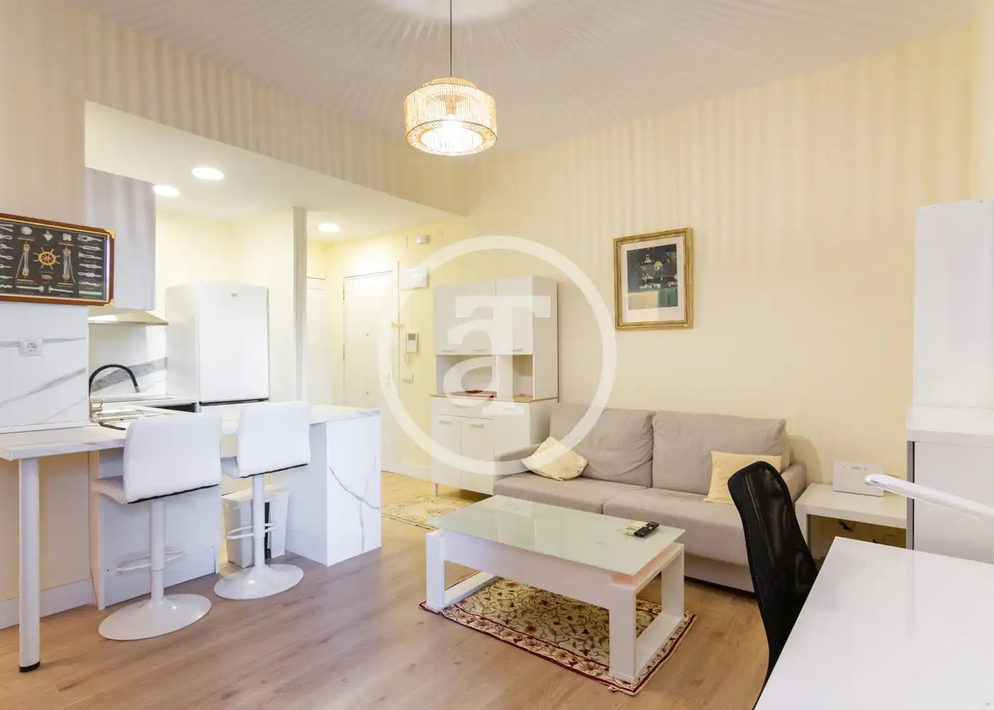Living room of Flat for rent in Madrid  with Air Conditioner, Heating and Furnished