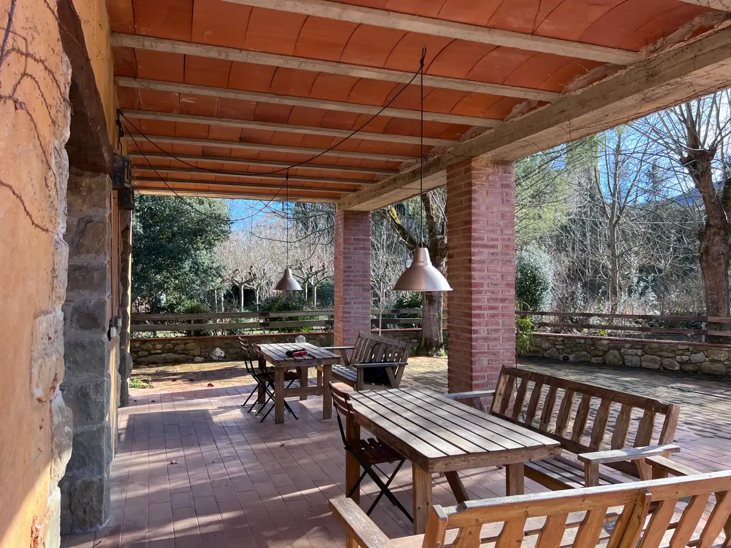 Terrassa de Finca rústica en venda en Mieres (Girona) amb Aire condicionat, Jardí privat i Parquet