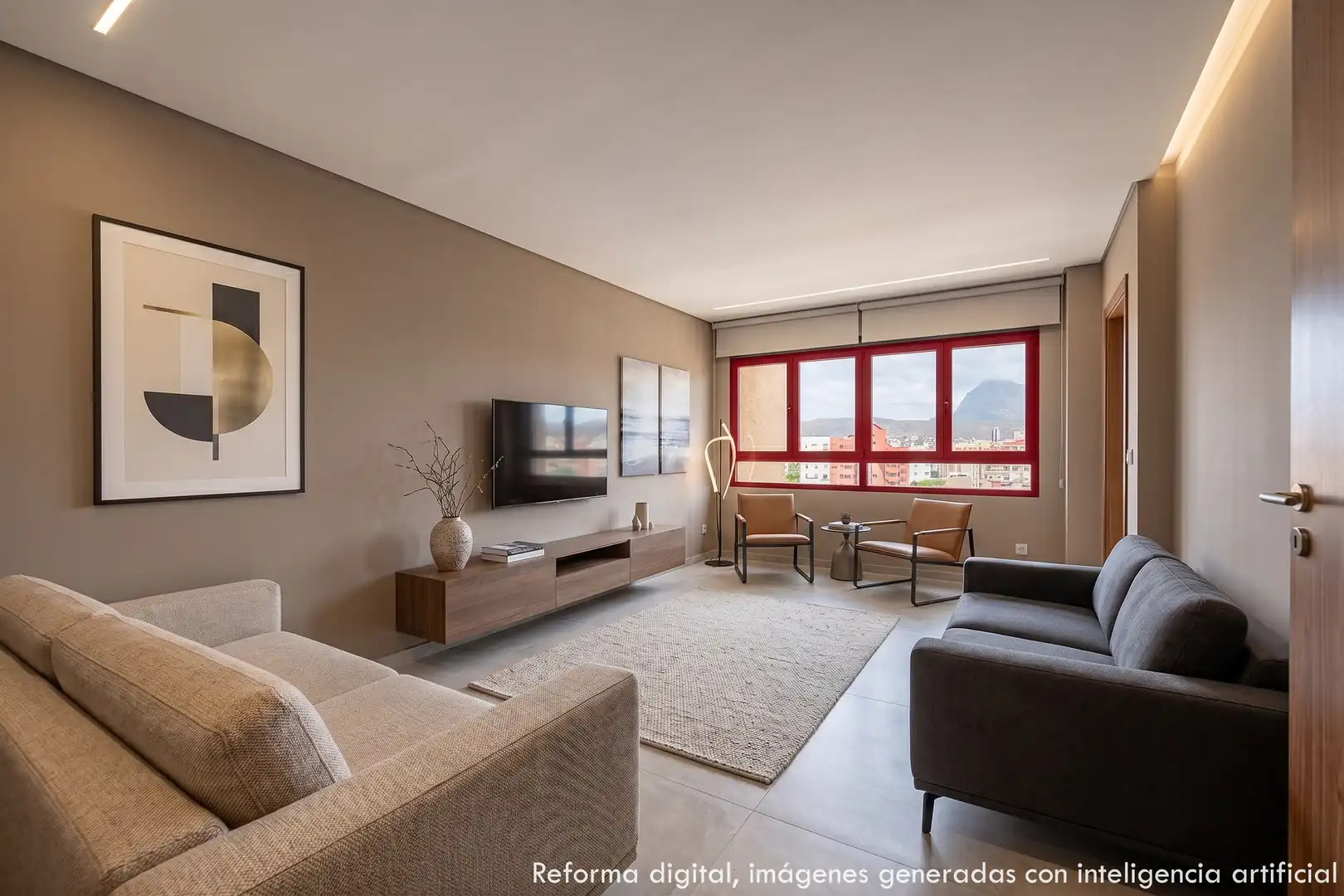 Sala de estar de Apartamento en venta en Benidorm con Piscina, Amueblado y Piscina comunitaria