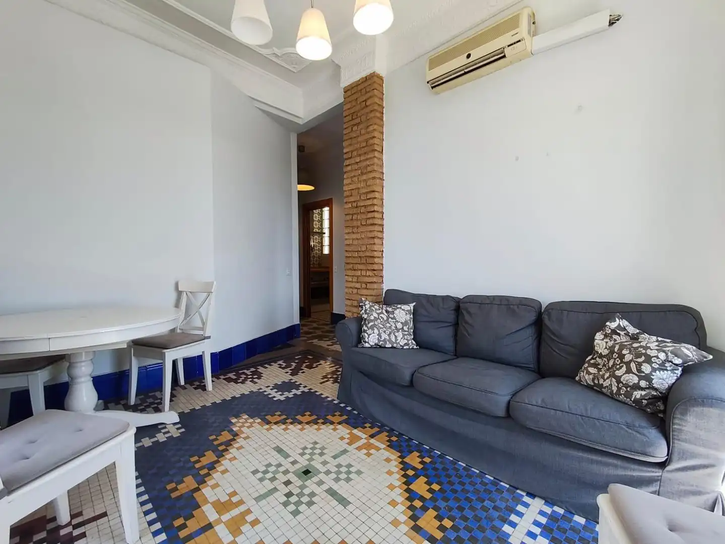 Wohnzimmer von Wohnung zur Miete in Valencia mit Klimaanlage, Möbliert und Balkon