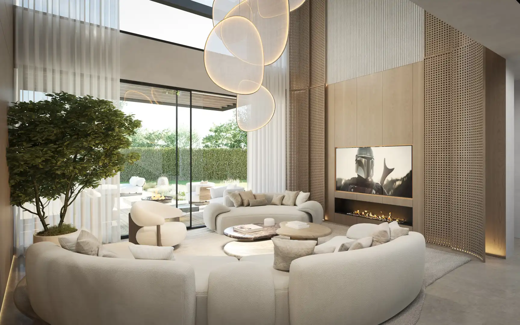 Wohnzimmer von Haus oder Chalet zum Verkauf in Marbella mit Klimaanlage, Heizung und Privatgarten