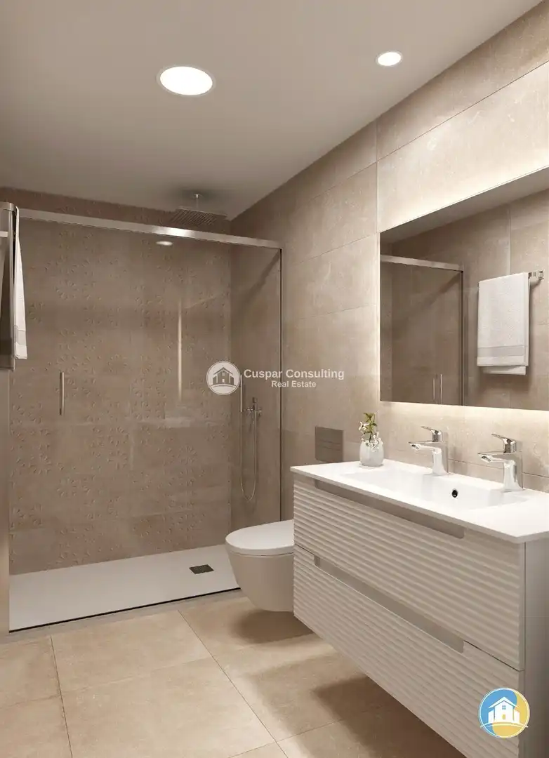 Badezimmer von Wohnungen zum Verkauf in Calpe / Calp mit Heizung, Terrasse und Abstellraum