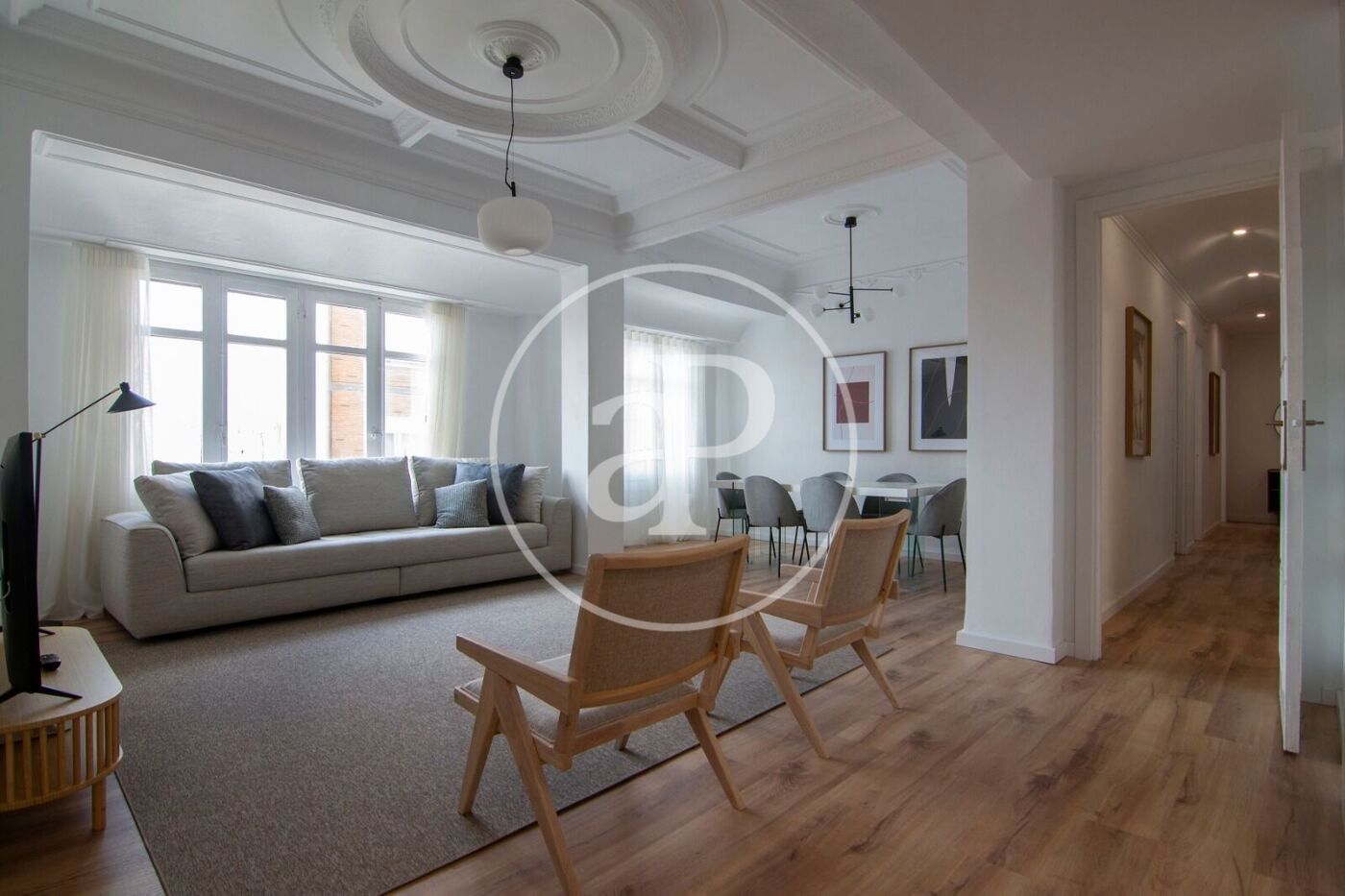 Living room of Flat to rent in  Valencia Capital  with Air Conditioner, Heating and Furnished