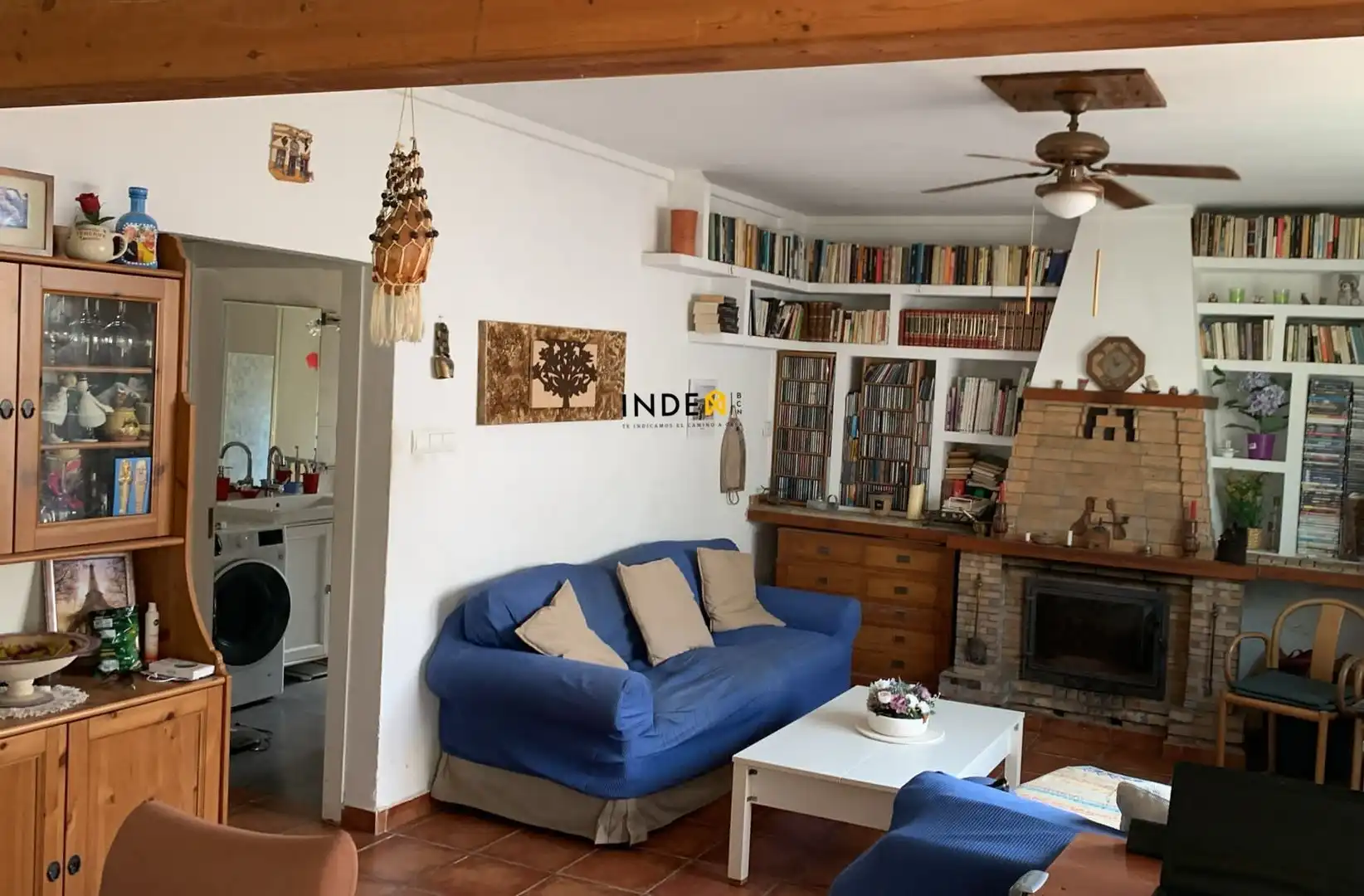 Sala d'estar de Casa o xalet en venda en Cubelles amb Calefacció, Jardí privat i Terrassa