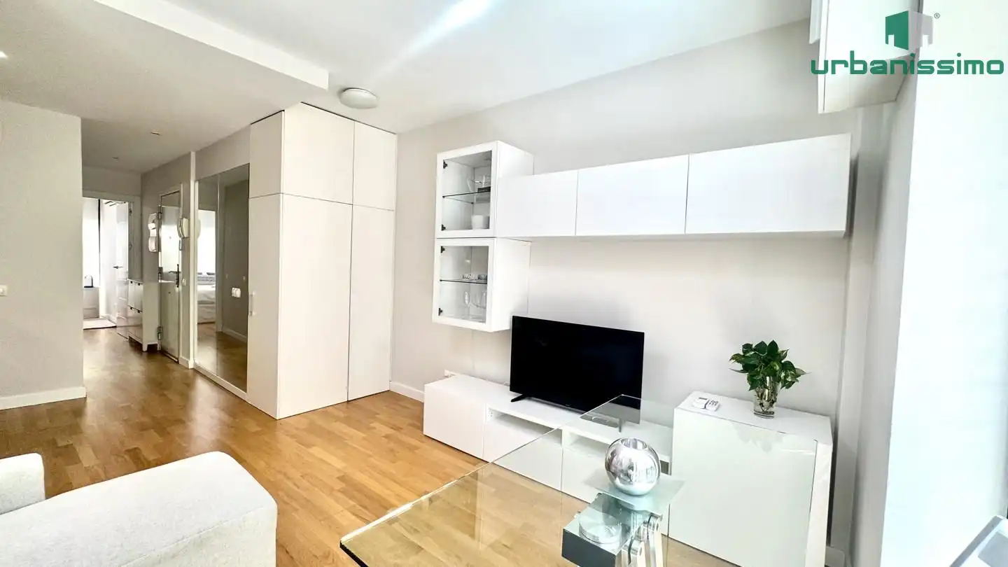 Sala d'estar de Apartament de lloguer en Madrid amb Aire condicionat, Traster i Moblat