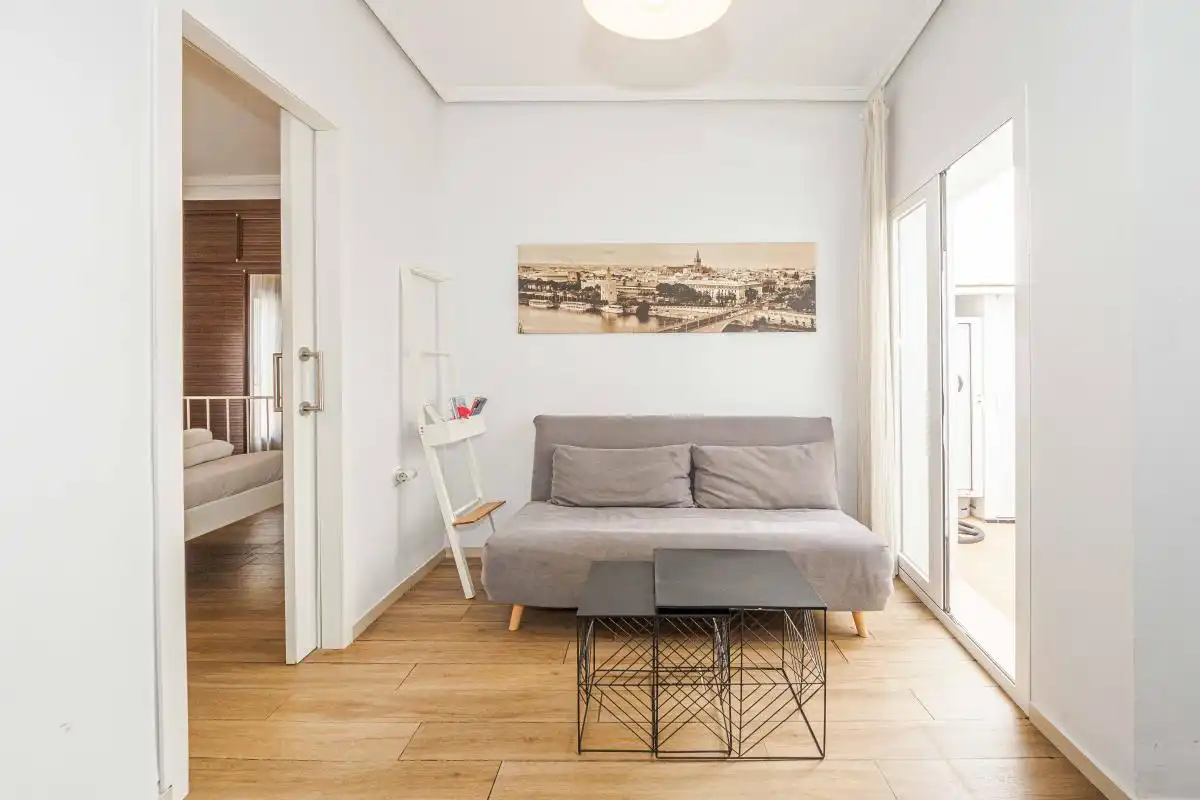 Sala de estar de Piso en venta en  Sevilla Capital con Aire acondicionado, Calefacción y Terraza