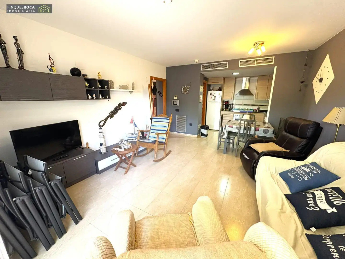 Sala d'estar de Apartament en venda en La Ràpita amb Aire condicionat, Calefacció i Jardí privat