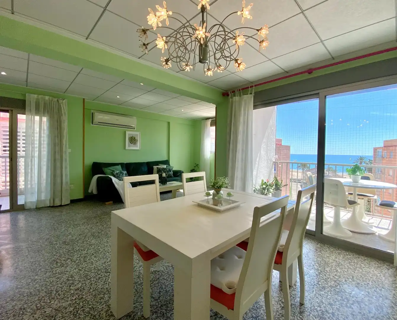 Dining room of Flat for sale in La Pobla de Farnals  with Air Conditioner, Private garden and Balcony