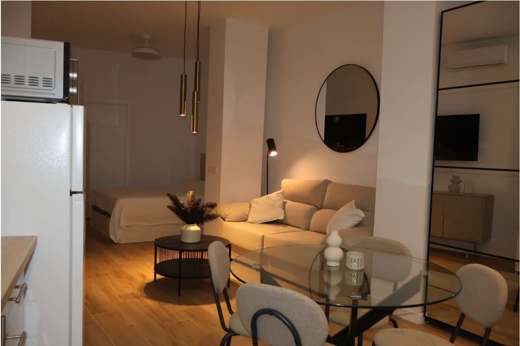 Living room of Study for rent in Málaga Capital  with Air Conditioner, Furnished and Washing machine