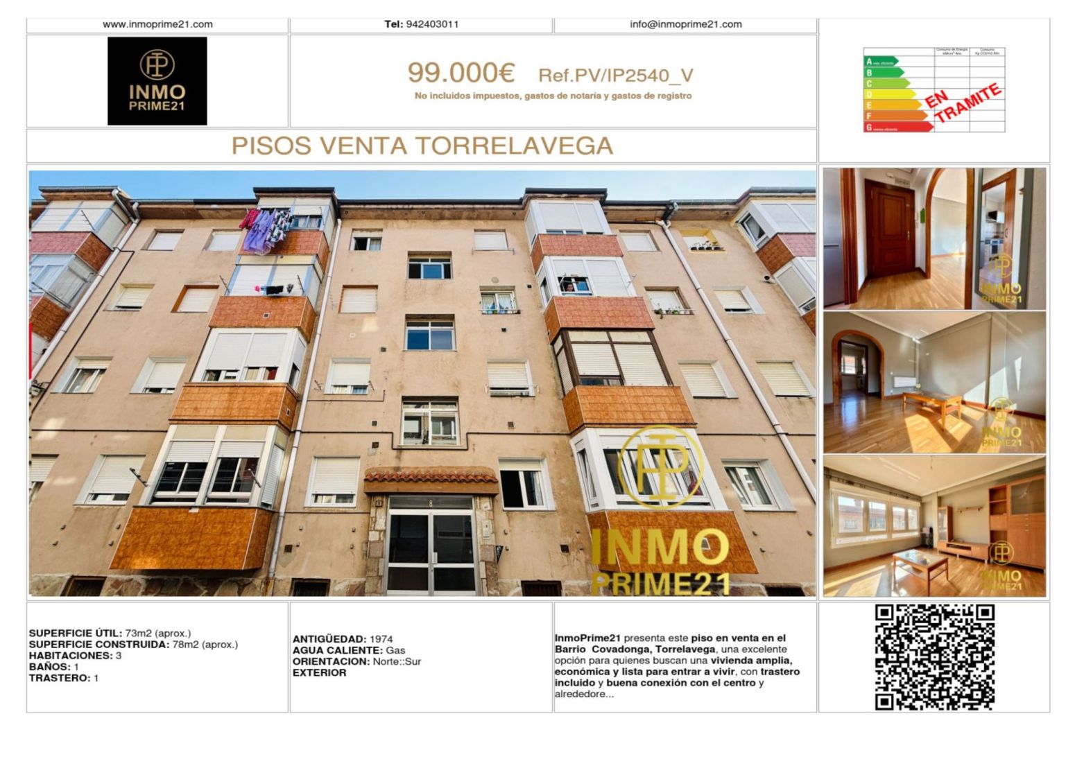 Vista exterior de Pis en venda en Torrelavega  amb Parquet, Traster i Moblat