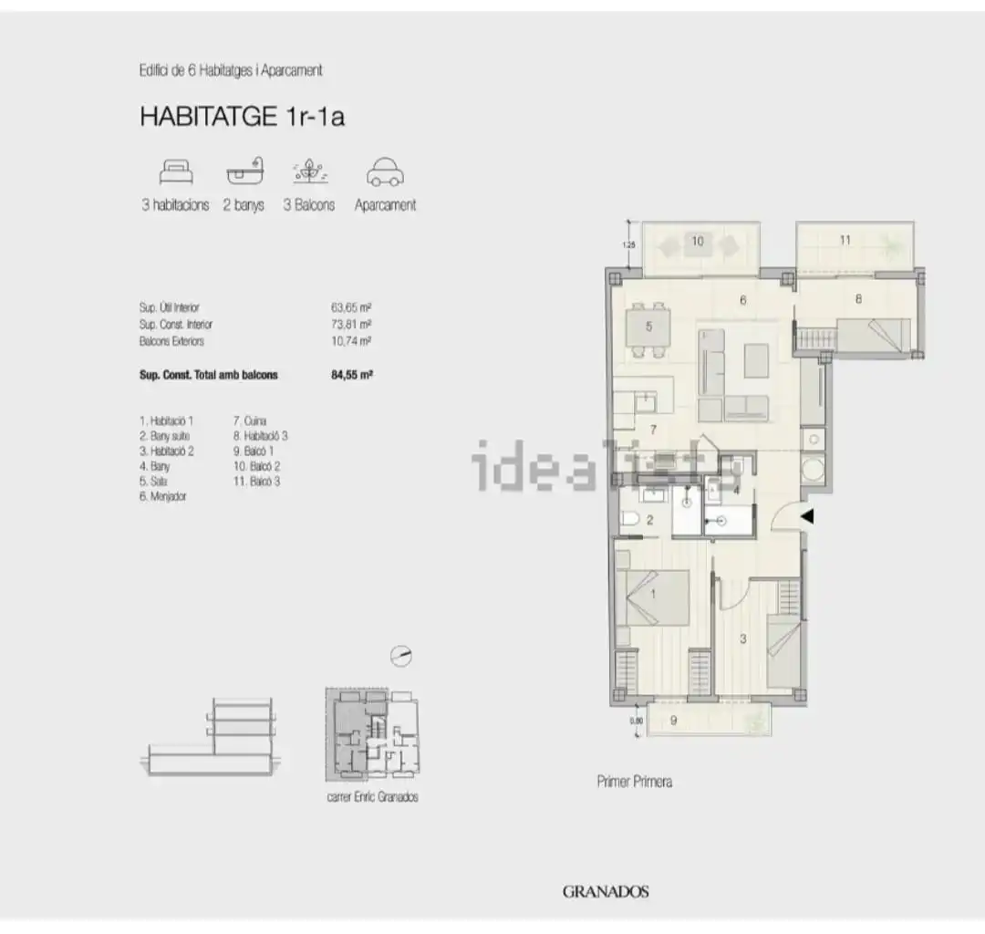 Wohnung zum Verkauf in Carrer d'Enric Granados, 5, Centre - Estació