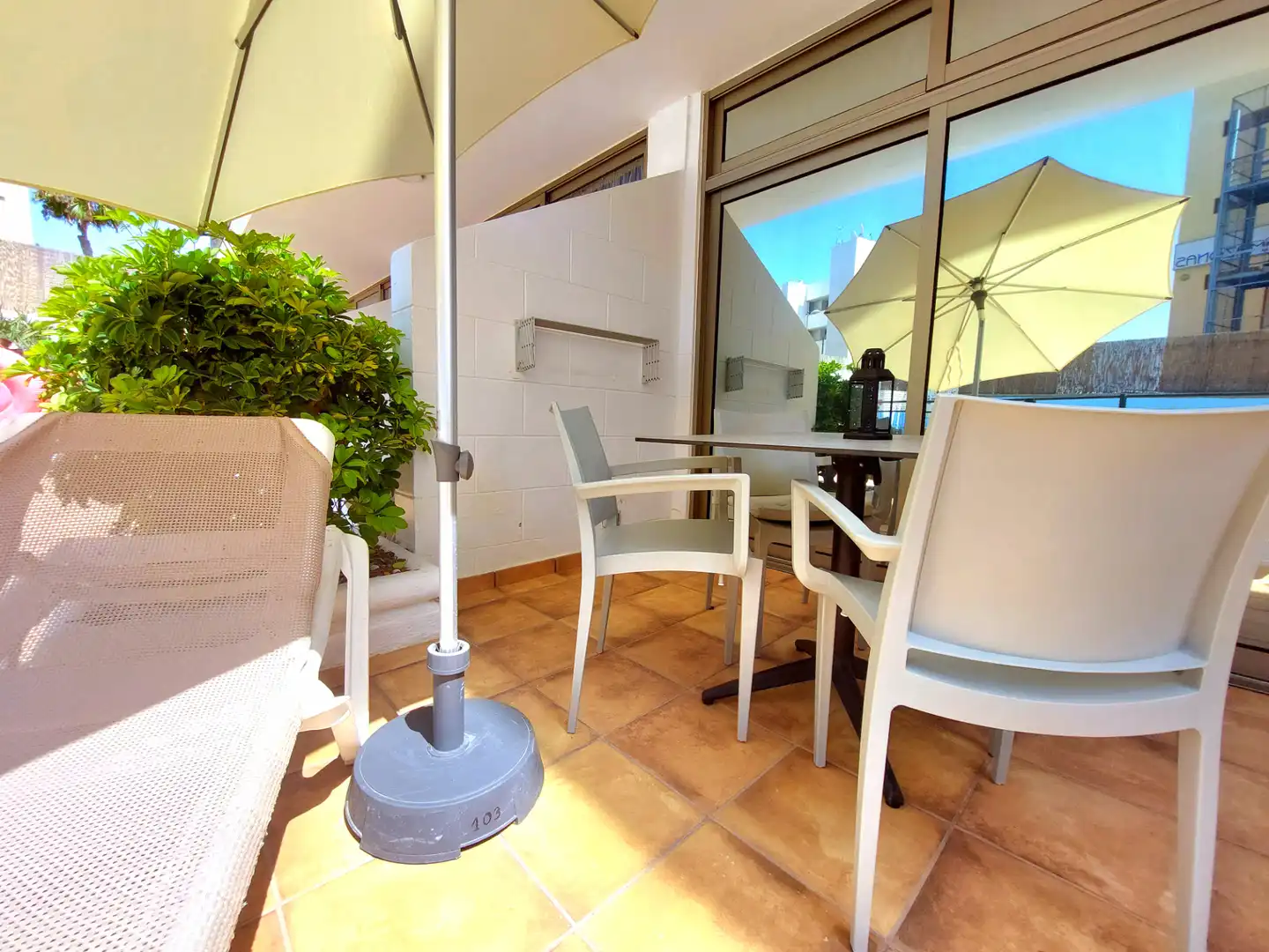 Terraza de Apartamento de alquiler en San Bartolomé de Tirajana con Aire acondicionado, Amueblado y Lavadora