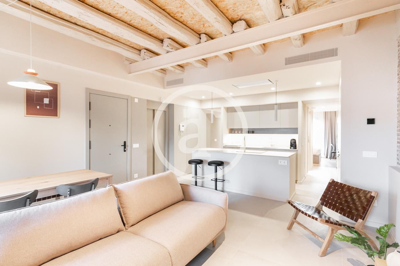 Living room of Flat to rent in  Barcelona Capital  with Air Conditioner, Heating and Furnished