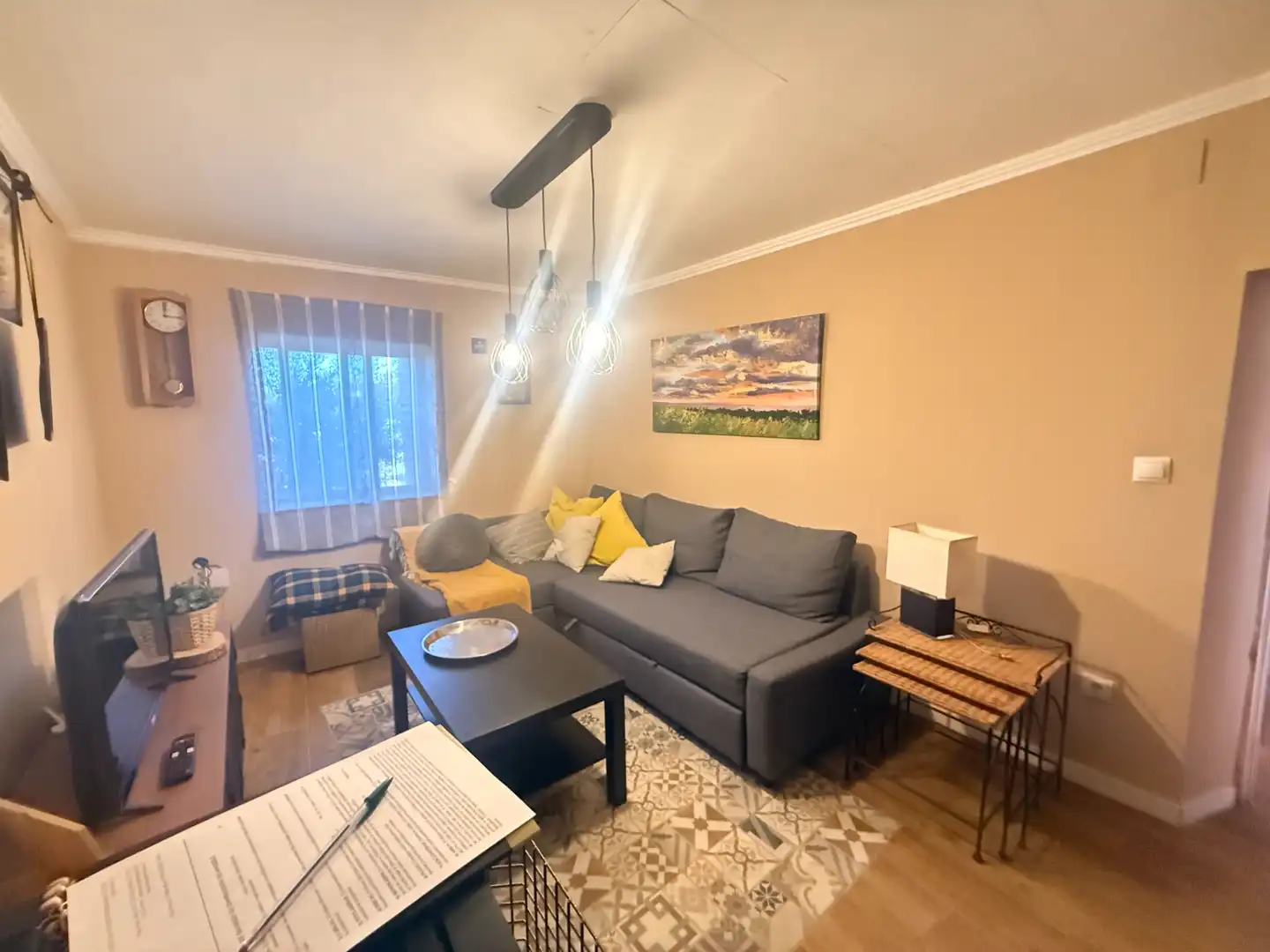 Sala d'estar de Finca rústica en venda en Cisneros amb Calefacció, Jardí privat i Parquet