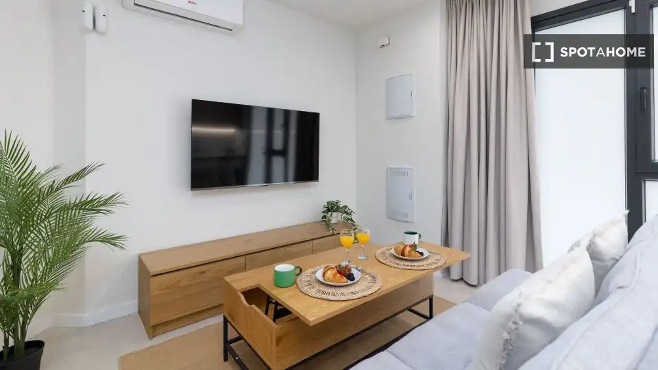 Sala de estar de Estudio para compartir en Valencia con Aire acondicionado, Terraza y Amueblado