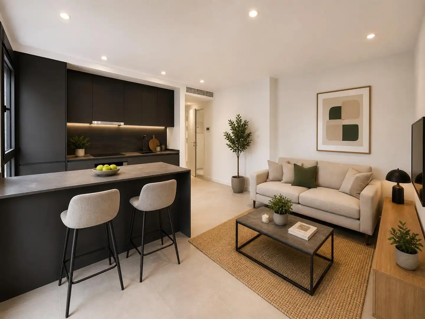 Sala de estar de Piso de alquiler en Barcelona con Aire acondicionado, Parquet y Balcón