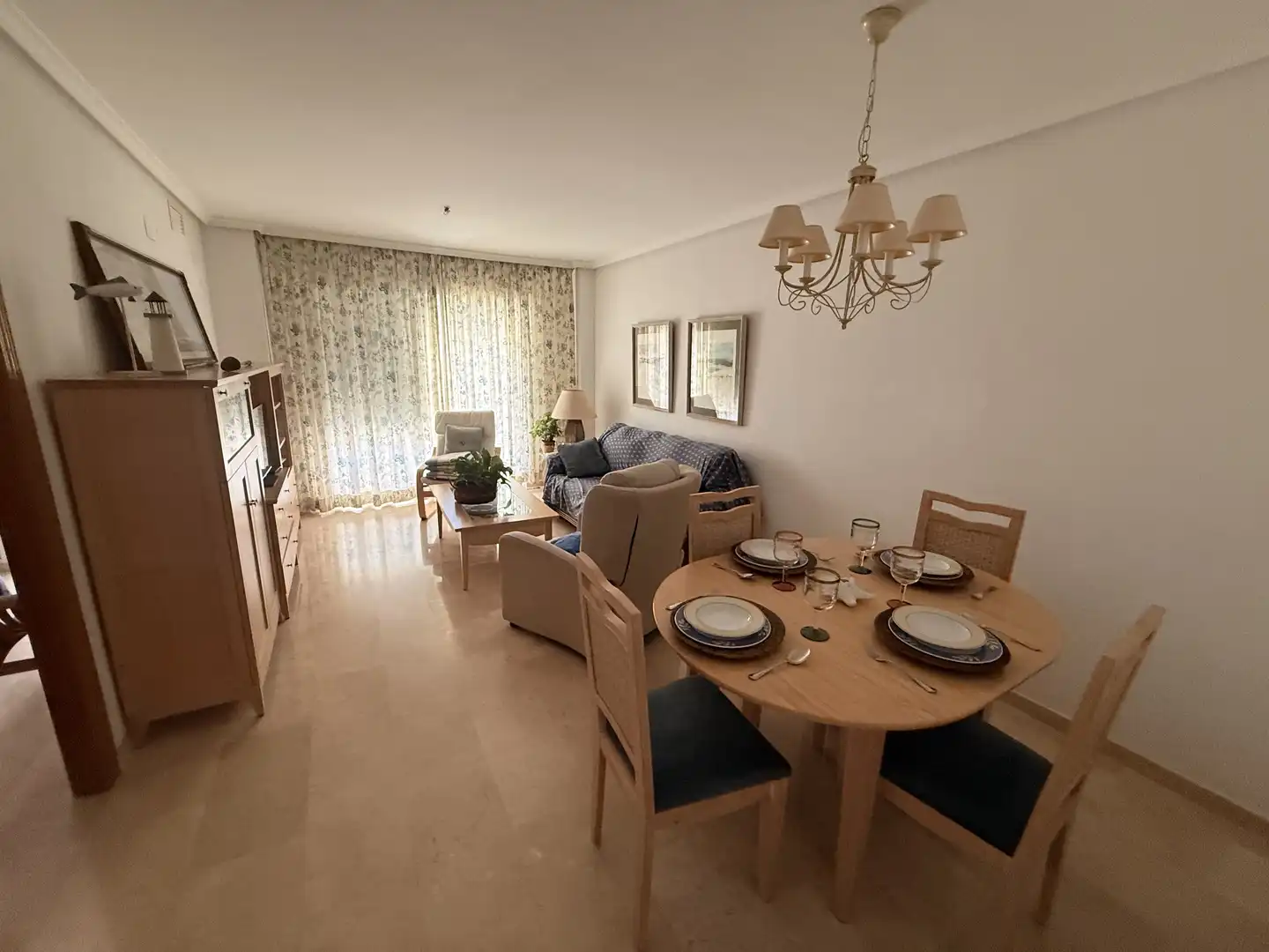 Comedor de Piso de alquiler en L'Alfàs del Pi con Aire acondicionado, Jardín privado y Terraza