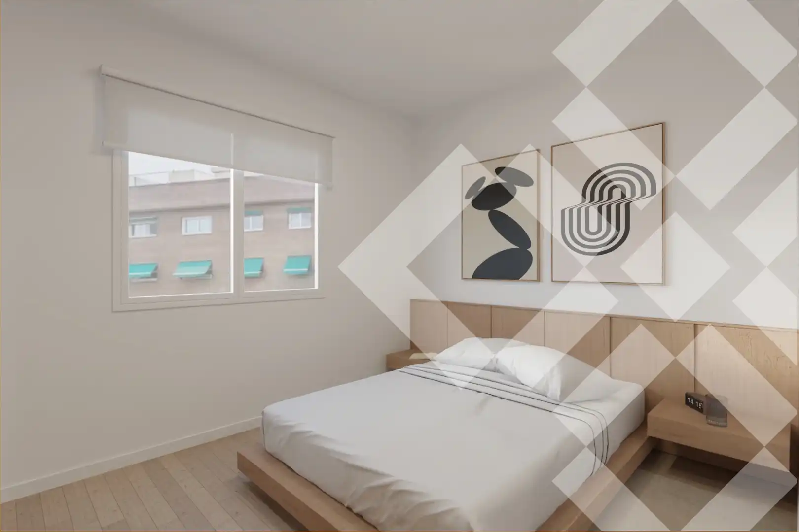 Schlafzimmer von Wohnung zum Verkauf in Barcelona mit Klimaanlage, Heizung und Parkett