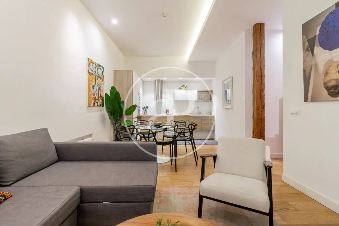 Wohnzimmer von Wohnung zur Miete in Madrid mit Klimaanlage, Heizung und Möbliert