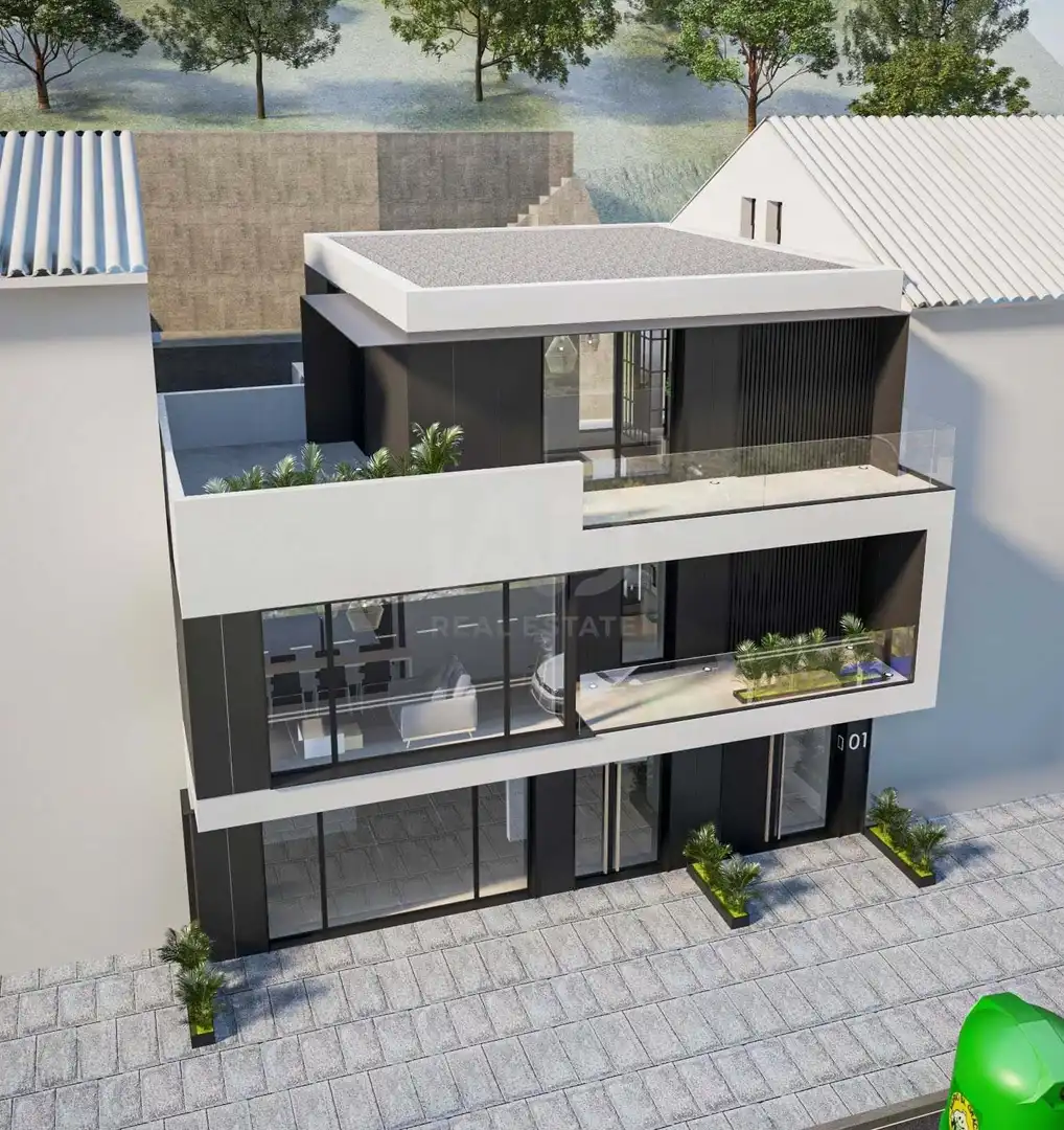 Außenansicht von Einfamilien-Reihenhaus zum Verkauf in Sanxenxo mit Klimaanlage, Heizung und Terrasse