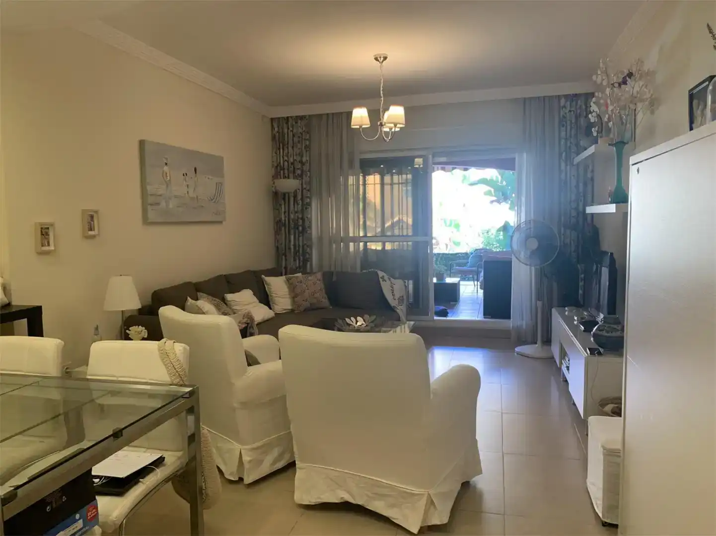 Wohnzimmer von Erdgeschoss zur Miete in Torrox mit Privatgarten, Schwimmbad und Möbliert