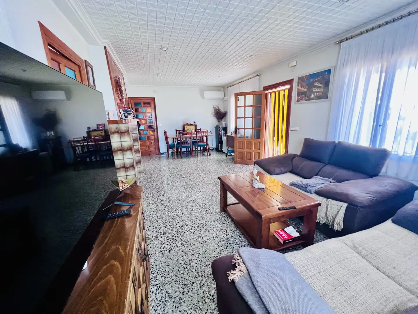 Sala d'estar de Casa o xalet en venda en Petrer amb Aire condicionat, Jardí privat i Terrassa