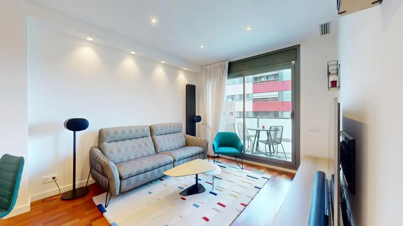 Sala d'estar de Pis en venda en Barcelona amb Aire condicionat, Calefacció i Parquet
