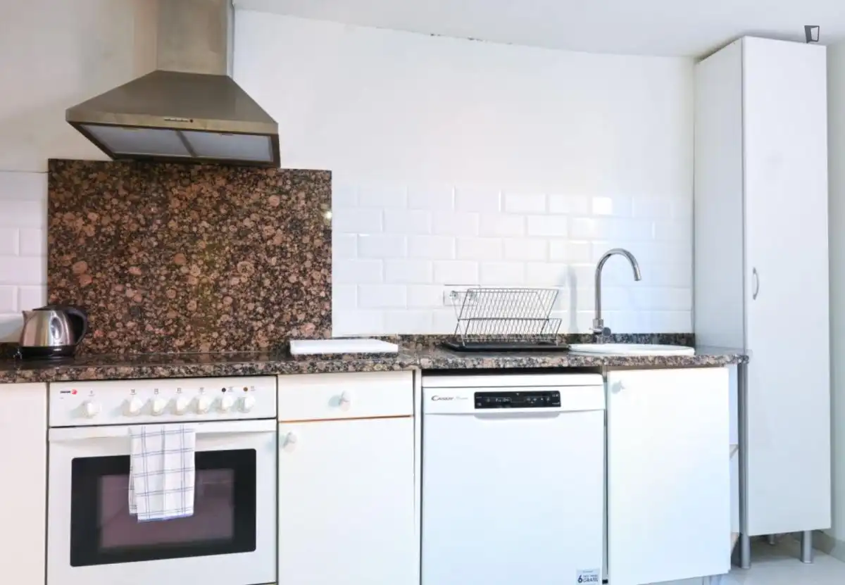 Cuina de Apartament de lloguer en Madrid amb Calefacció, Moblat i Forn