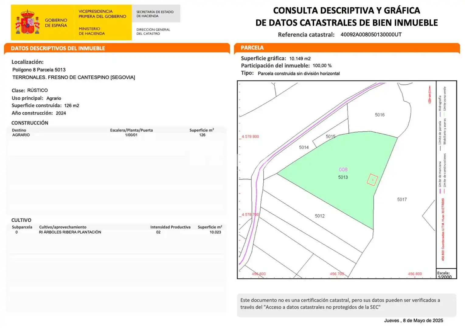Terreno en venta en Fresno de Cantespino