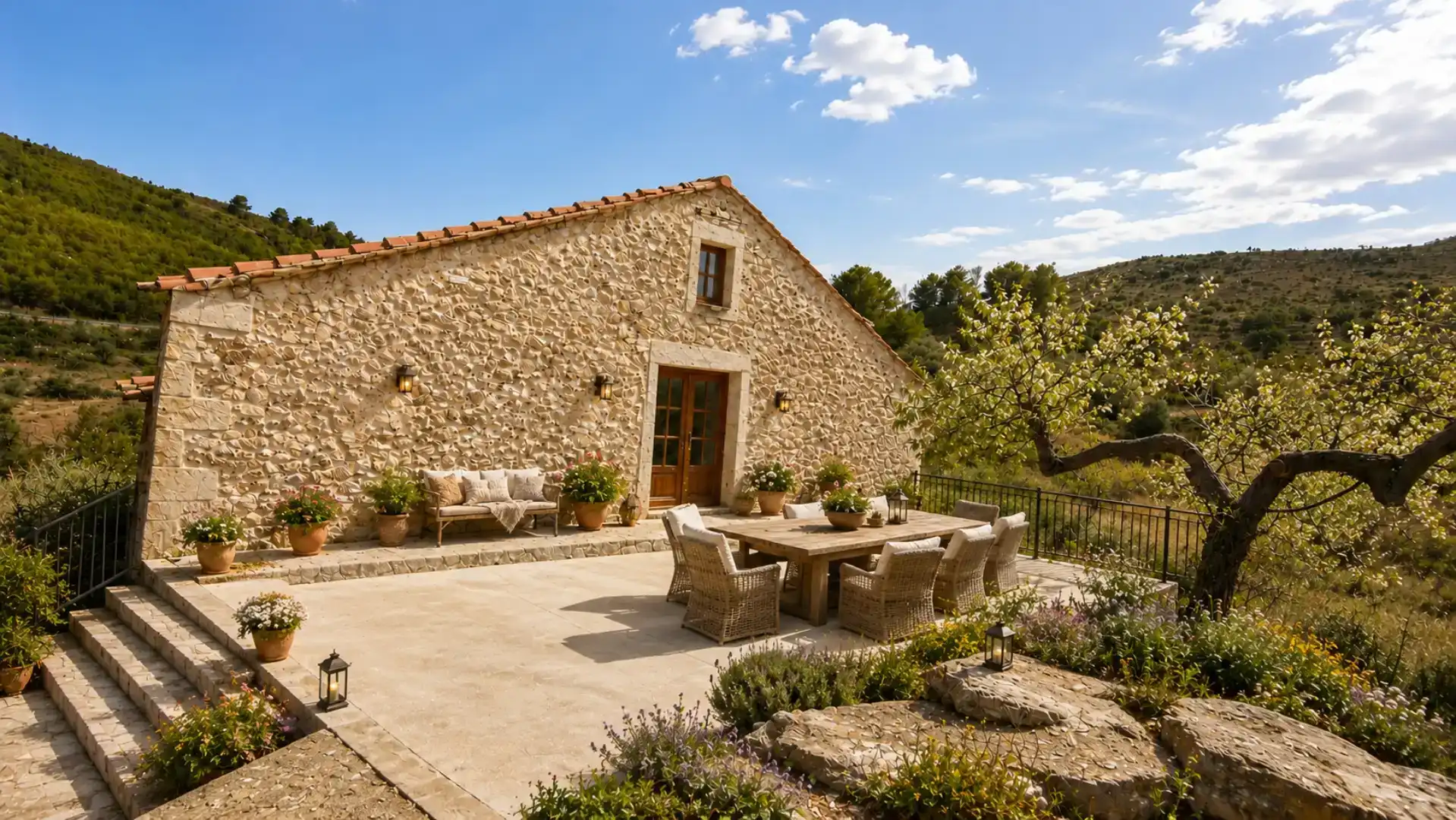 Terraza de Finca rústica en venta en Useras /  Les Useres con Jardín privado