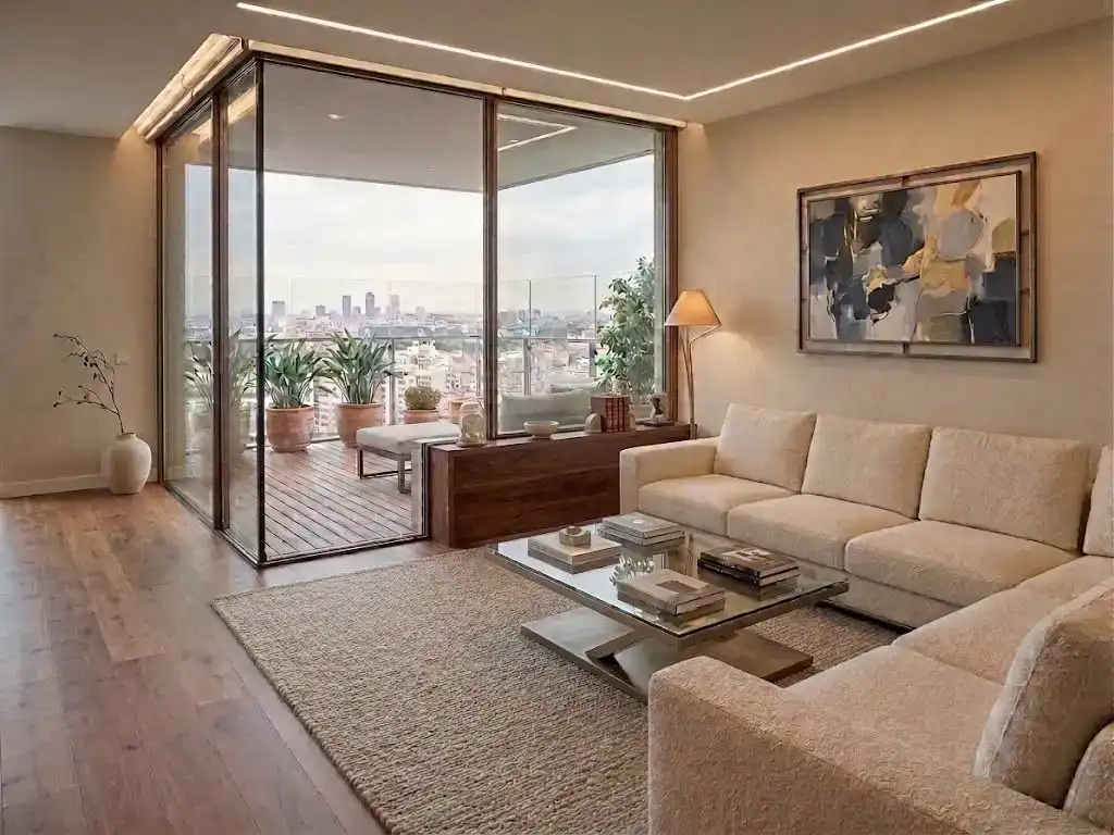 Sala d'estar de Pis en venda en  Madrid Capital amb Aire condicionat