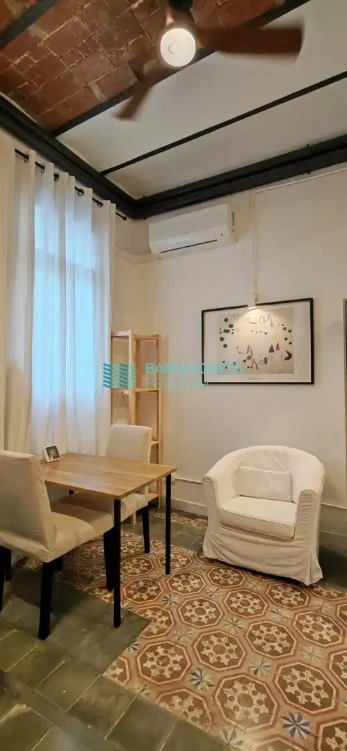 Sala d'estar de Pis de lloguer en Barcelona amb Aire condicionat i Moblat