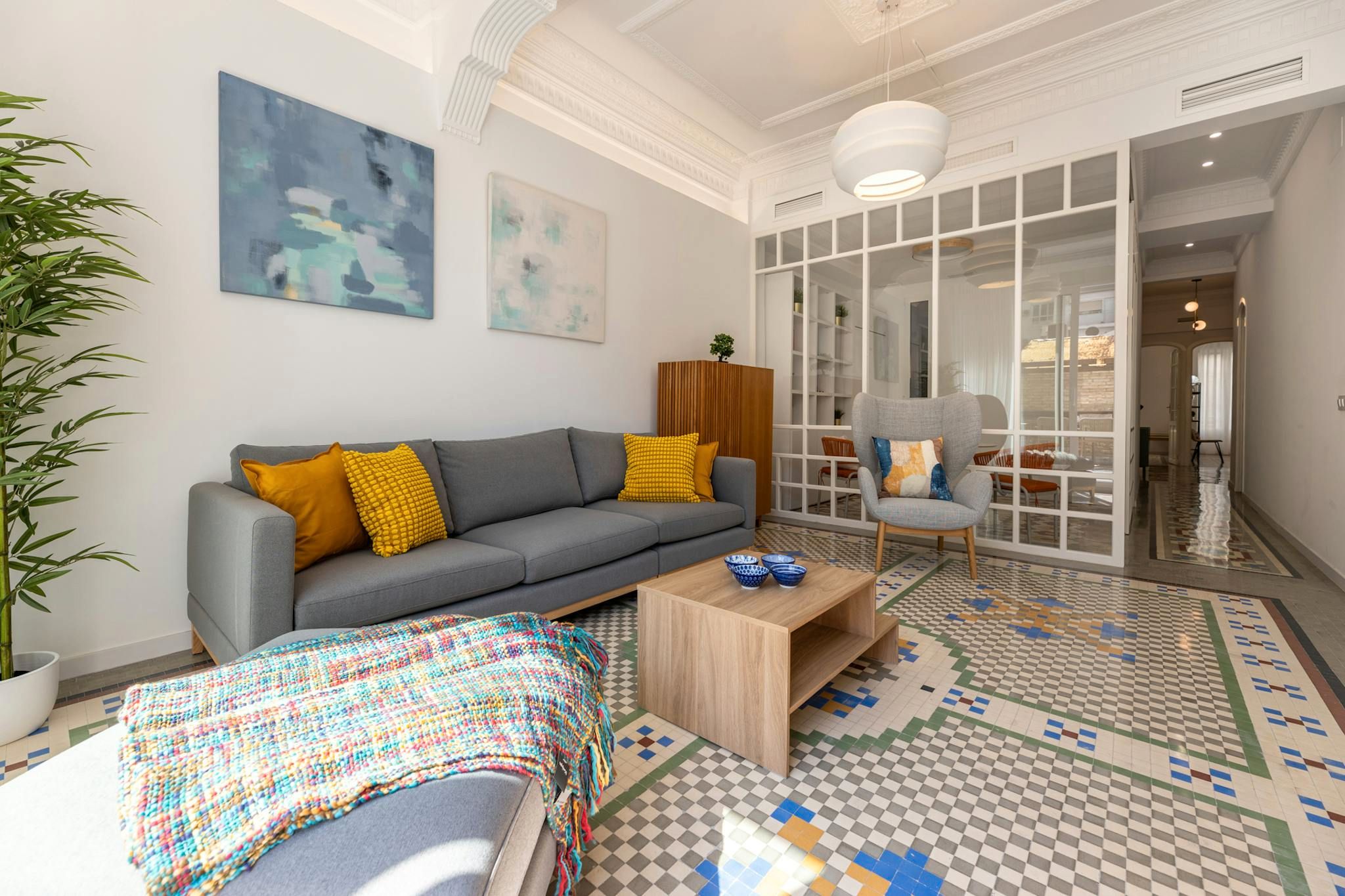 Living room of Flat to rent in  Valencia Capital  with Air Conditioner, Heating and Furnished
