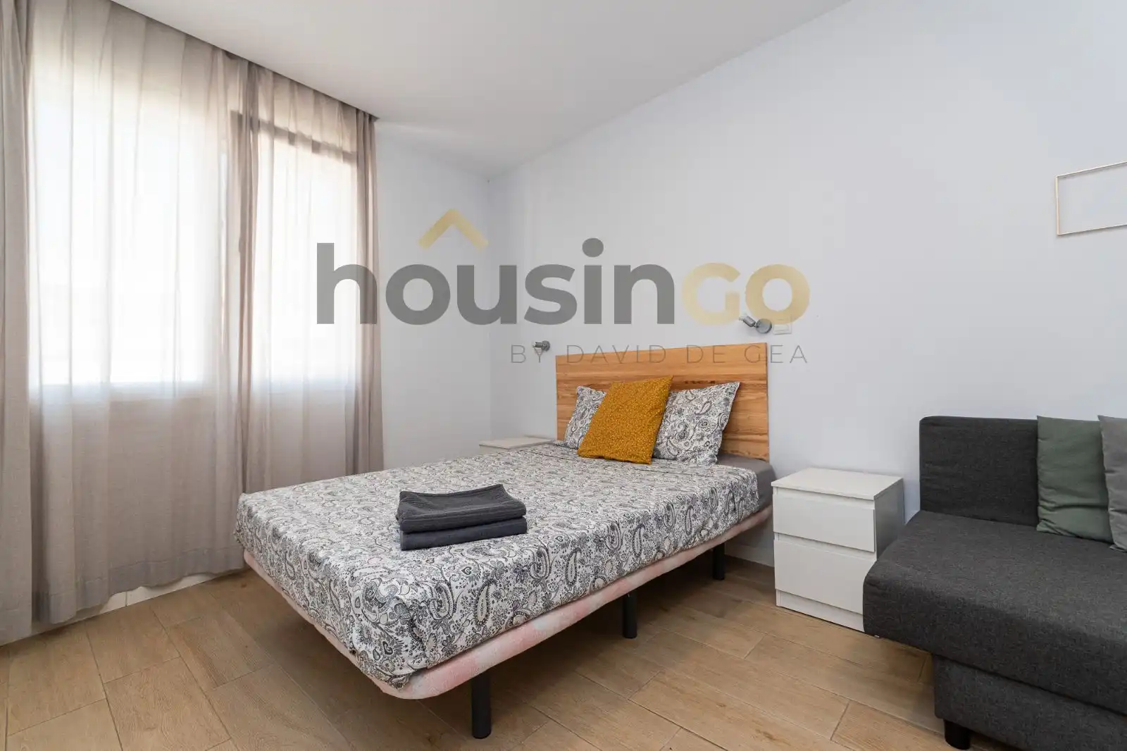 Schlafzimmer von Wohnung zur Miete in Madrid mit Klimaanlage, Heizung und Parkett