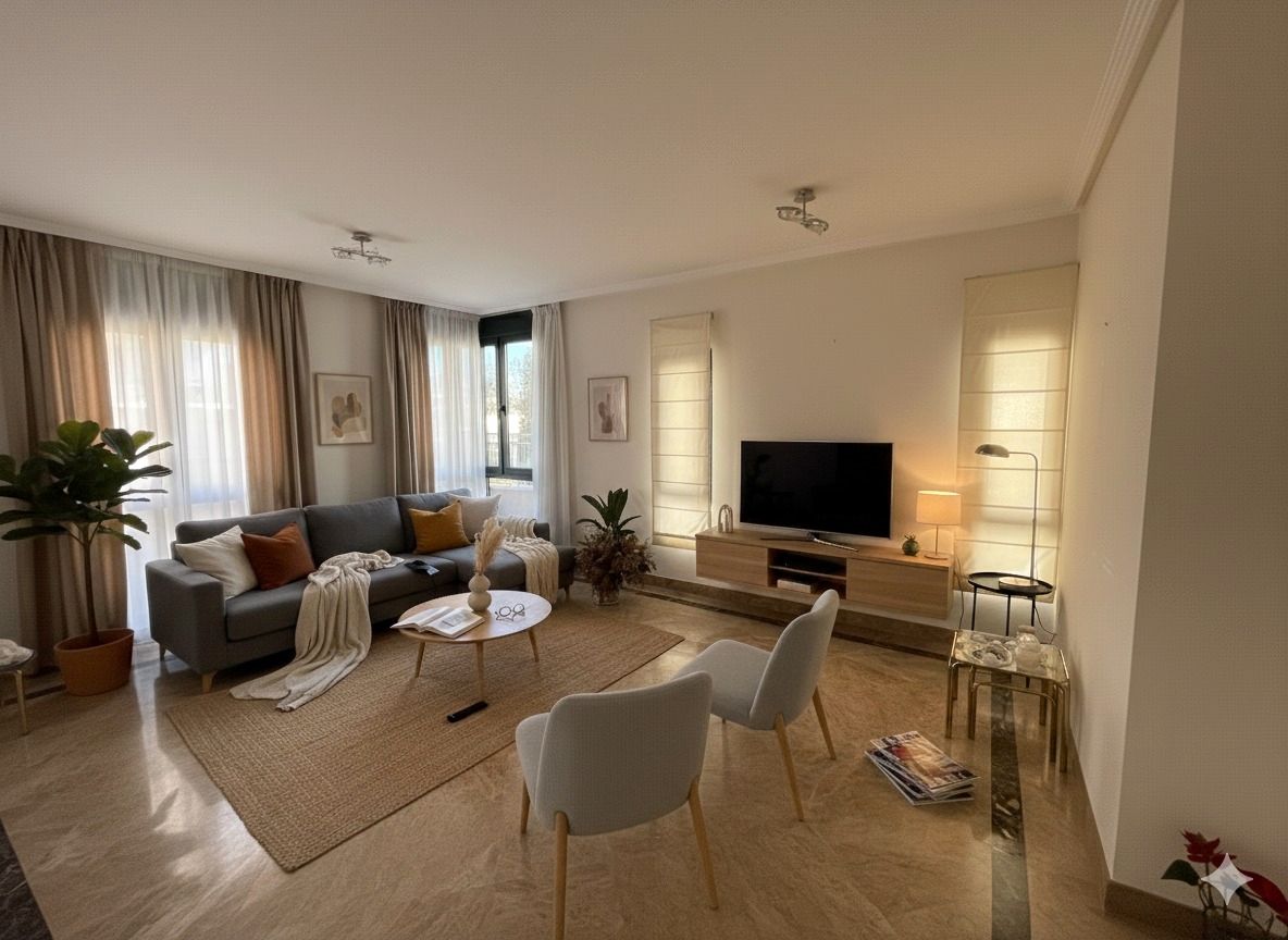 Living room of Flat for rent in Marbella  with Air Conditioner, Terrace and Storage room