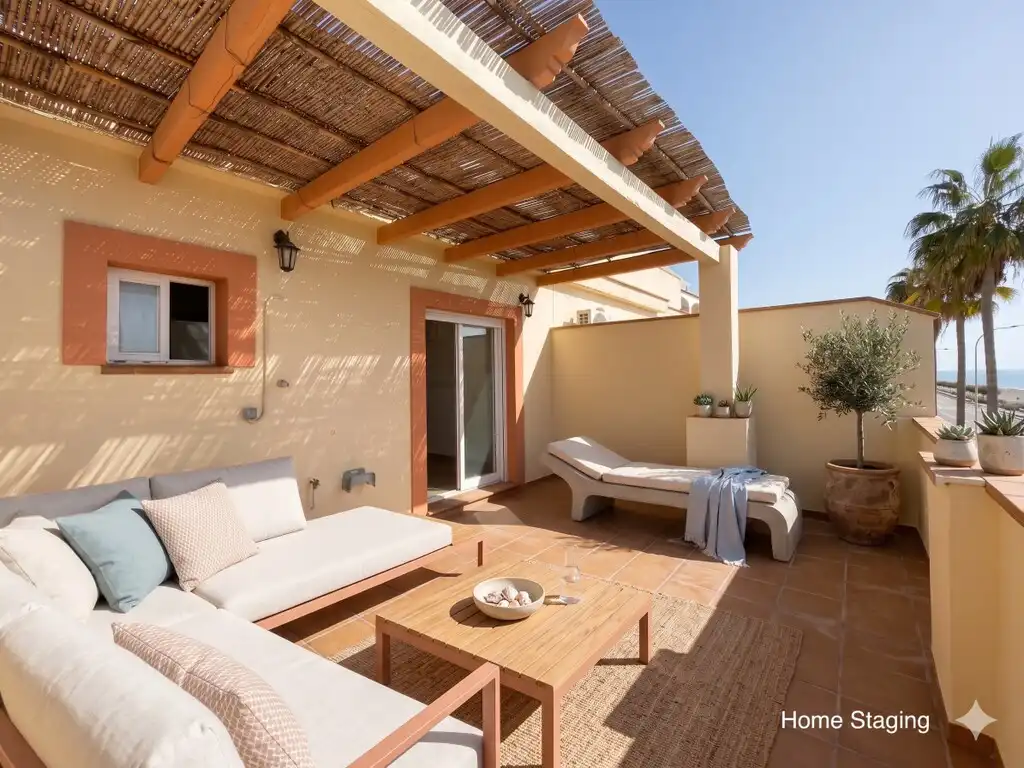 Terrasse von Einfamilien-Reihenhaus zum Verkauf in Vélez-Málaga mit Klimaanlage, Terrasse und Abstellraum