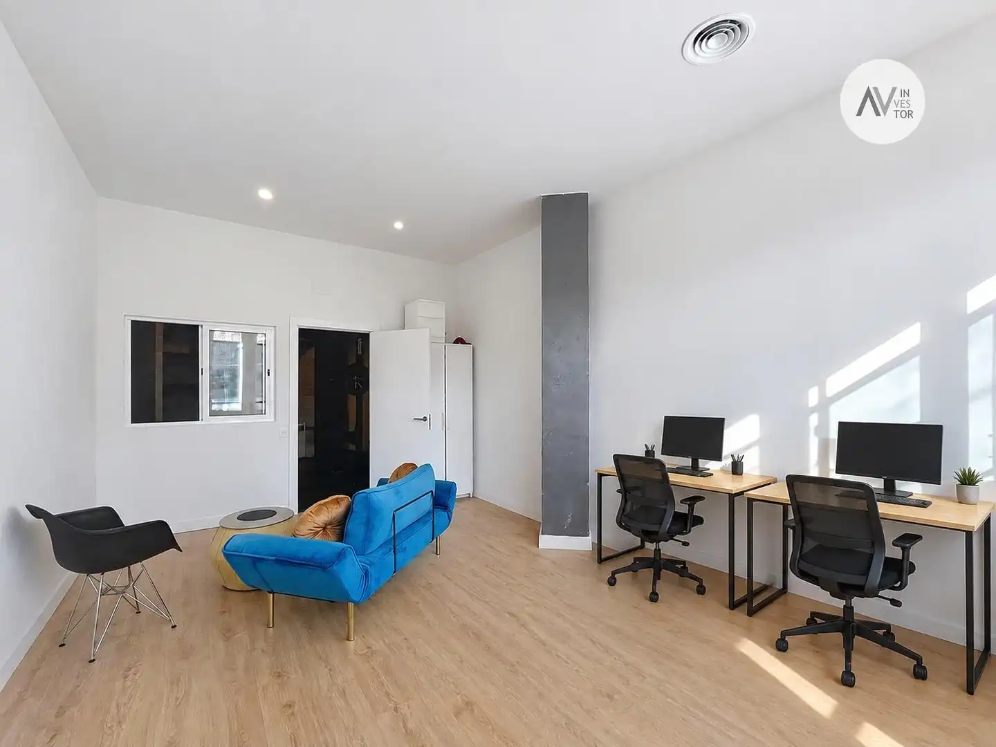 Sala de estar de Oficina de alquiler en Barcelona con Terraza y Amueblado