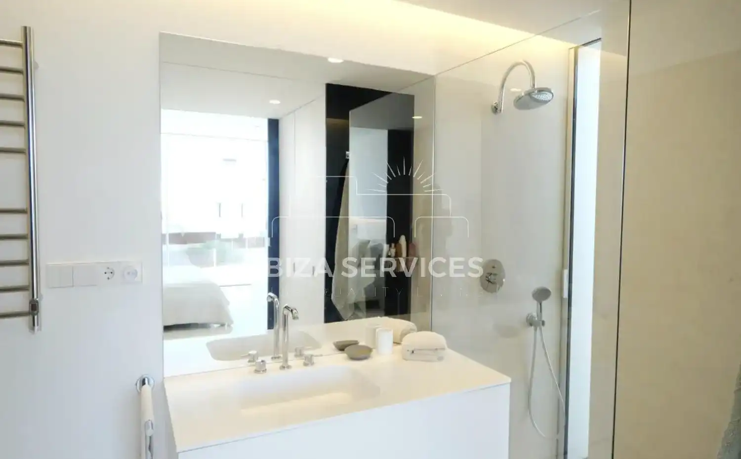 Baño de Casa o chalet de alquiler en Santa Eulària des Riu con Aire acondicionado, Jardín privado y Piscina