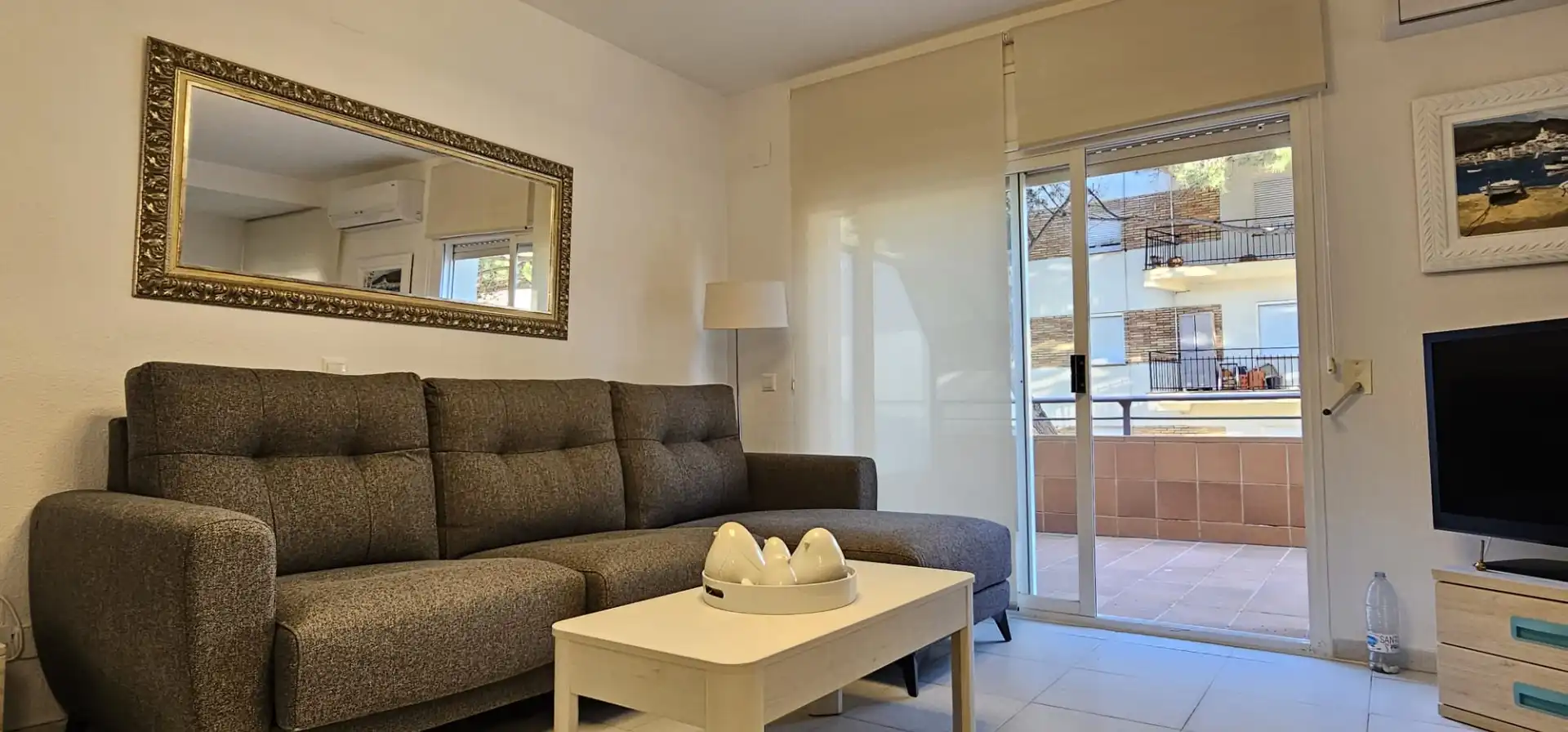 Wohnzimmer von Maisonette zur Miete in Palamós mit Klimaanlage, Terrasse und Möbliert
