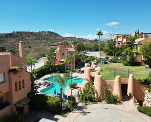 Exterior view of Single-family semi-detached for sale in Mijas  with Private garden, Swimming Pool and Furnished