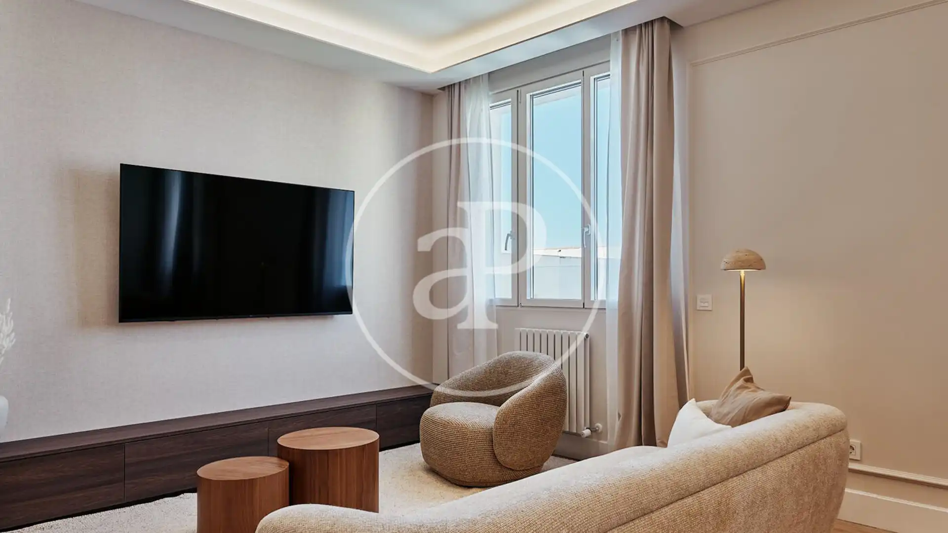 Sala de estar de Piso en venta en  Madrid Capital con Aire acondicionado, Calefacción y Amueblado