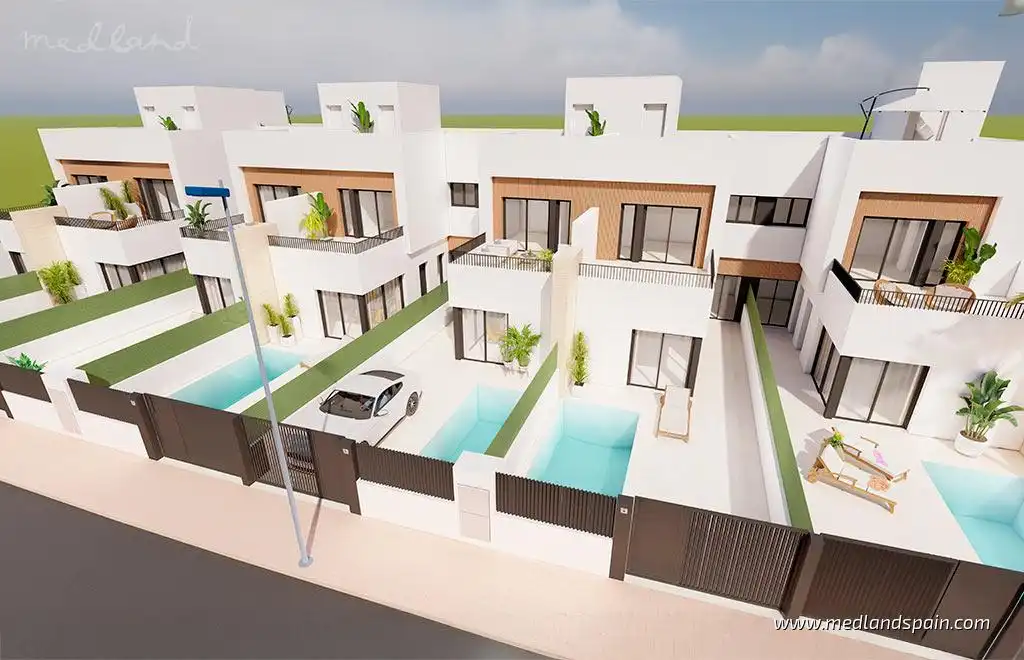 Maison mitoyenne avec piscine à vendre à Santiago de la Ribera