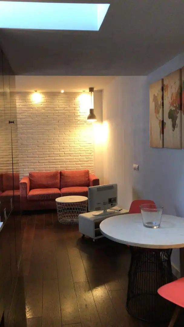 Sala de estar de Estudio de alquiler en Madrid con Aire acondicionado, Calefacción y Amueblado