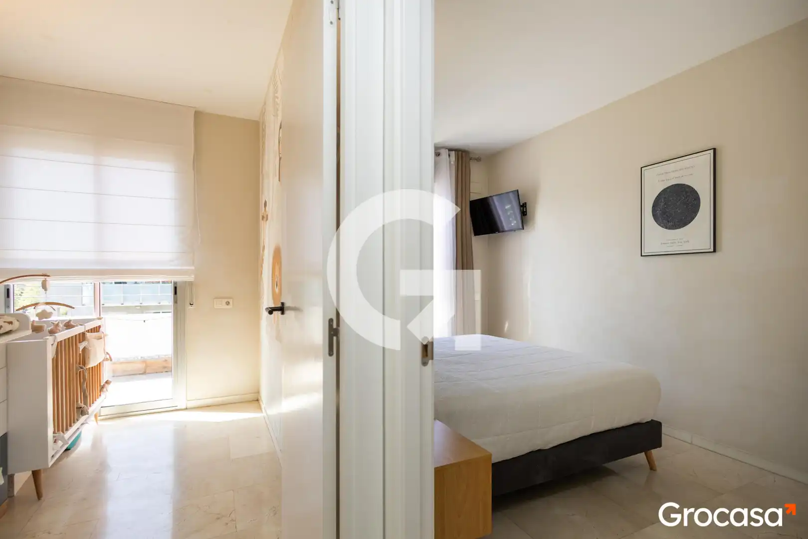 Schlafzimmer von Wohnung zum Verkauf in Sant Boi de Llobregat mit Klimaanlage, Heizung und Terrasse