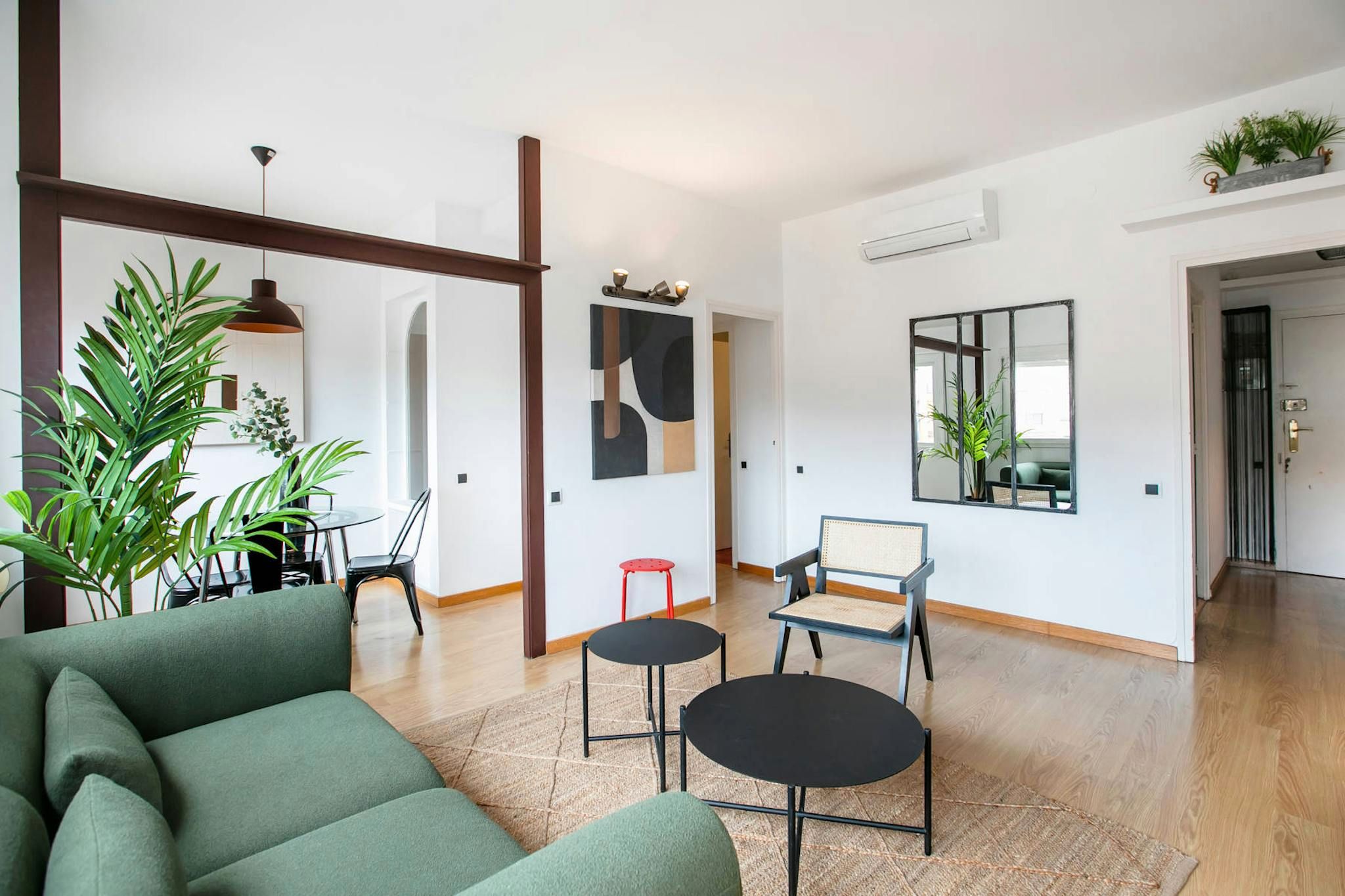 Sala d'estar de Pis de lloguer en  Barcelona Capital amb Aire condicionat, Moblat i Rentadora