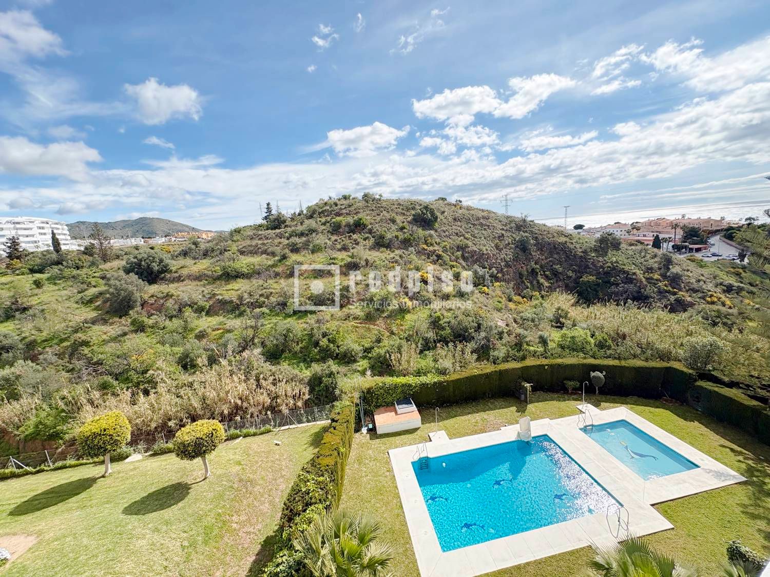 Garten von Wohnung zur Miete in Rincón de la Victoria mit Klimaanlage, Privatgarten und Terrasse